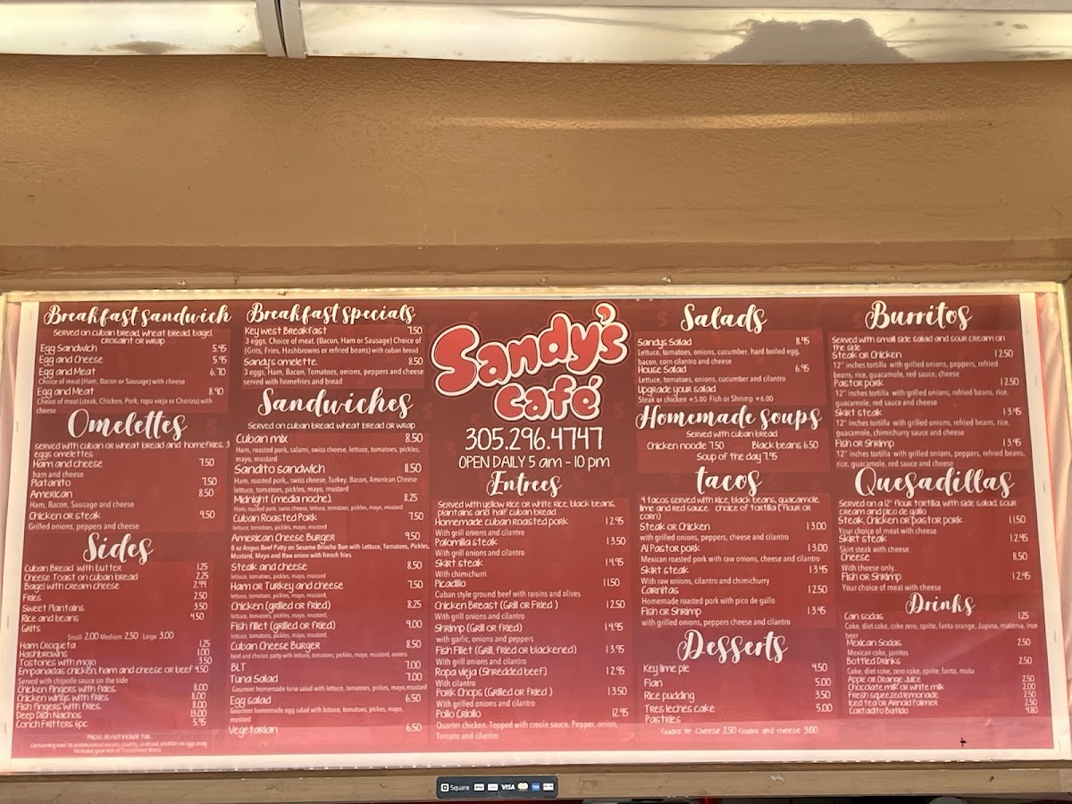 Sandy's Café Menu - Image 4